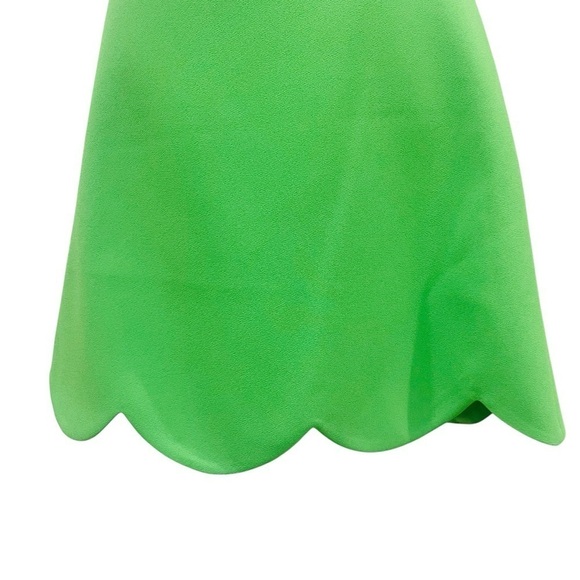 Tara Jarmon Joliette Woven Crepe Scallop Hem A-Line Mini Skirt Vert Green NWT - Picture 3 of 10